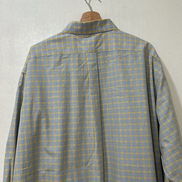 PAUL FREDRICK MENS CLASSIC FIT DRESS SHIRT YELLOW PLAID BUTTON DOWN Sz 20-35 - Picture 7 of 9